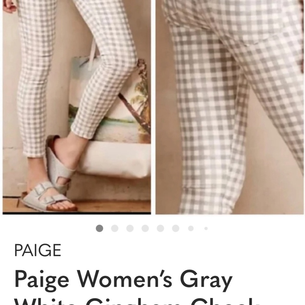 Anthropologie Paige Gray and White Checkered jeans/Verdigo Ankle Stretch